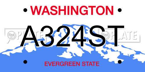 A324ST Washington License Plate