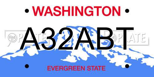 A32ABT Washington License Plate