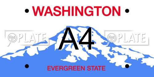 A4 Washington License Plate