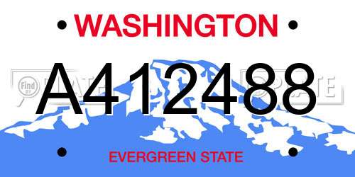 A412488 Washington License Plate