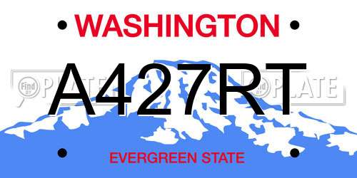 A427RT Washington License Plate