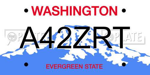 A42ZRT Washington License Plate