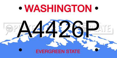A4426P Washington License Plate