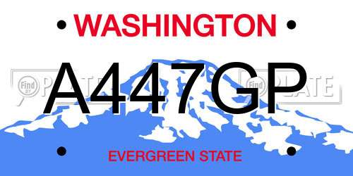 A447GP Washington License Plate