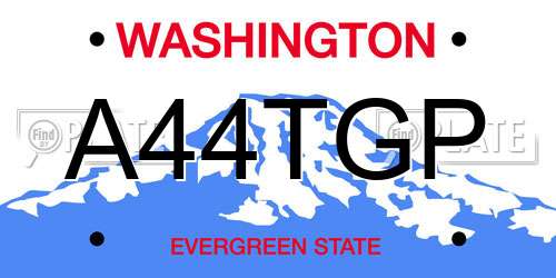 A44TGP Washington License Plate