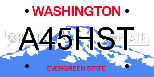 A45HST Washington License Plate