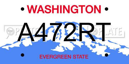 A472RT Washington License Plate