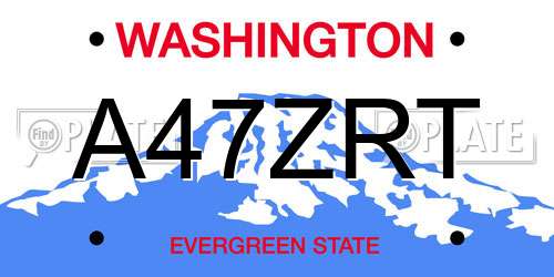 A47ZRT Washington License Plate