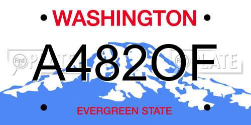 A482OF Washington License Plate