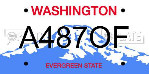 A487OF Washington License Plate