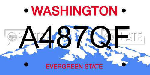A487QF Washington License Plate