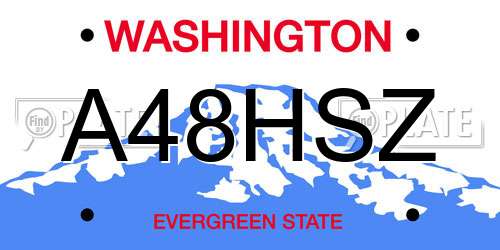 A48HSZ Washington License Plate