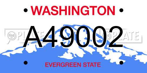 A49002 Washington License Plate