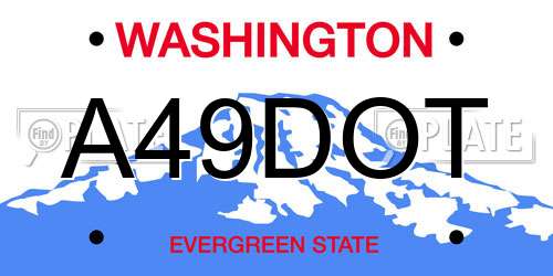 A49DOT Washington License Plate