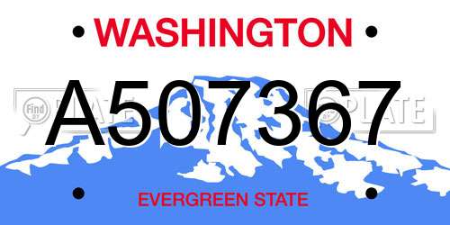 A507367 Washington License Plate