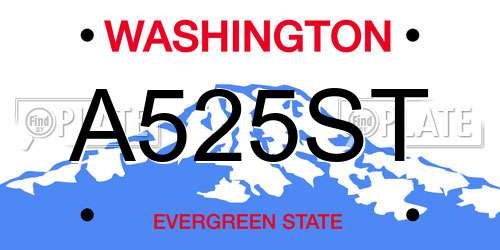 A525ST Washington License Plate