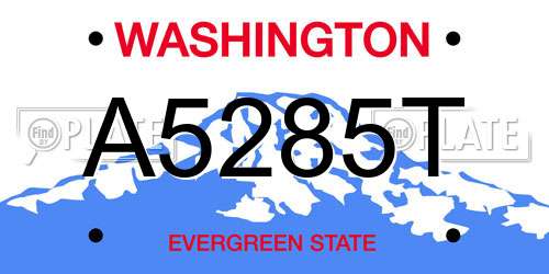 A5285T Washington License Plate