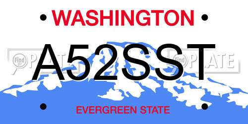 A52SST Washington License Plate