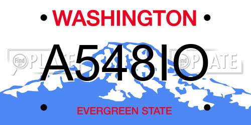 A548IO Washington License Plate