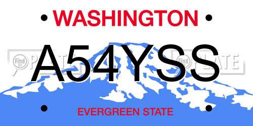 A54YSS Washington License Plate