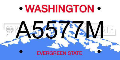 A5577M Washington License Plate