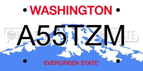 A55TZM Washington License Plate