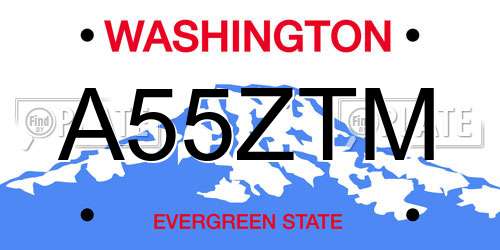 A55ZTM Washington License Plate