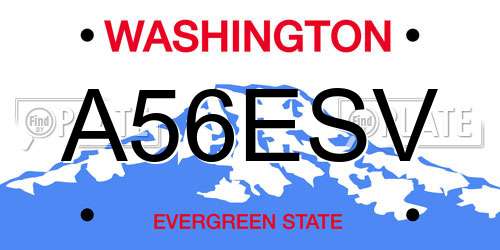 A56ESV Washington License Plate