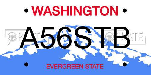 A56STB Washington License Plate