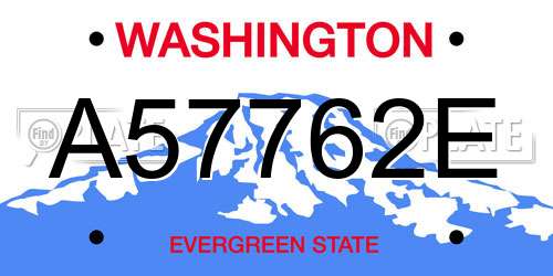 A57762E Washington License Plate