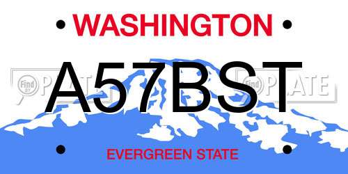 A57BST Washington License Plate