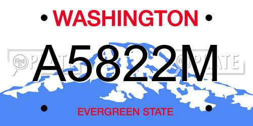 A5822M Washington License Plate
