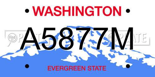 A5877M Washington License Plate