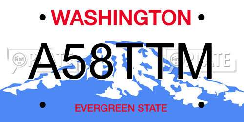 A58TTM Washington License Plate