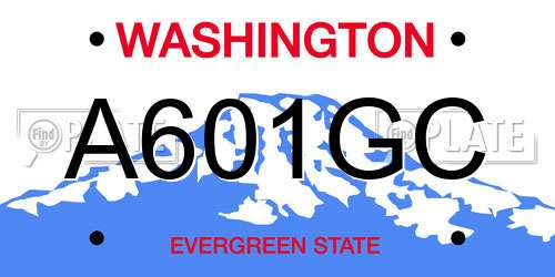 A601GC Washington License Plate