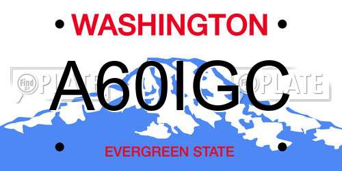 A60IGC Washington License Plate