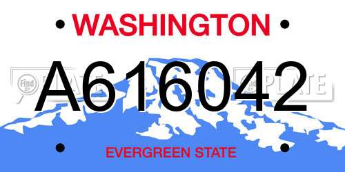 A616042 Washington License Plate