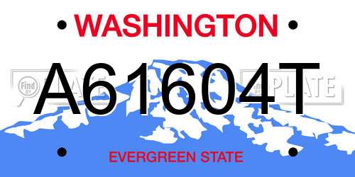 A61604T Washington License Plate