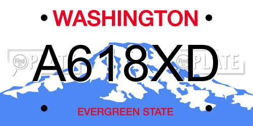 A618XD Washington License Plate