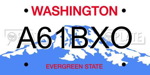 A61BXO Washington License Plate