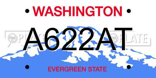 A622AT Washington License Plate