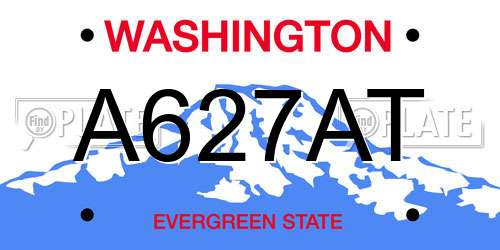 A627AT Washington License Plate