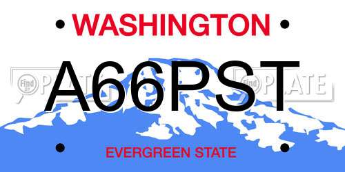 A66PST Washington License Plate