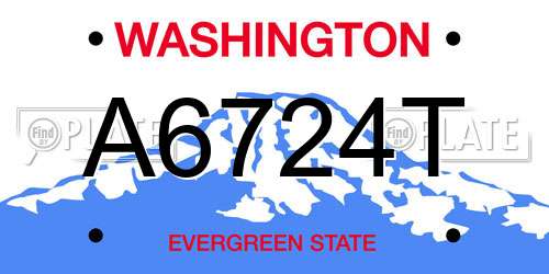 A6724T Washington License Plate