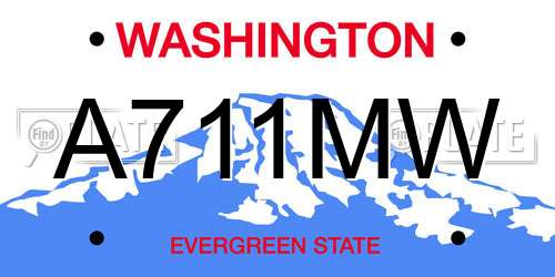 A711MW Washington License Plate