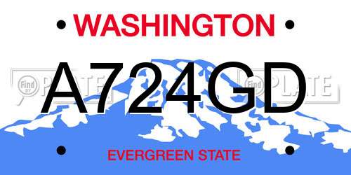 A724GD Washington License Plate
