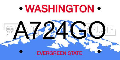 A724GO Washington License Plate