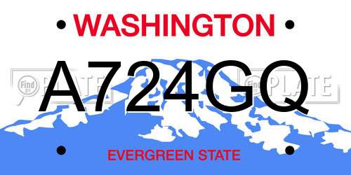 A724GQ Washington License Plate