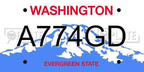 A774GD Washington License Plate