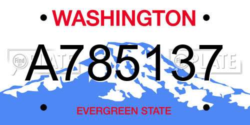 A785137 Washington License Plate